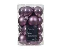 Decoris kerstballen glas 16st lila 3,5cm - thumbnail
