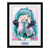 Hatsune Miku Framed Print - Wink (30x40cm) - thumbnail