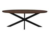 Livingfurn Ovale Eettafel 'Jesper' Mangohout, 240 x 110cm, kleur Bruin - thumbnail
