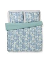 HEMA Dekbedovertrek 240x200/220cm zacht katoen strepen groen-blauw (groen) - thumbnail