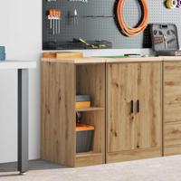 Garagekast 30x51x85 cm massief grenenhout artisan eikenkleurig - thumbnail