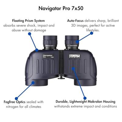 Steiner Navigator Pro 7x50 Marine verrekijker - robuust, hoge detailscherpte, 5 m waterdicht - de eerste keuze voor watersportliefhebbers en hobbysegmenten