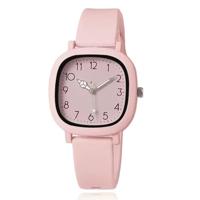 LGT Pastelroze quartz dameshorloge met siliconen band - thumbnail