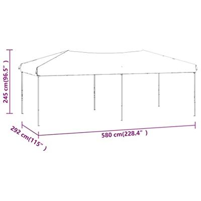 Partytent inklapbaar met zijwanden 3x6 m zwart - thumbnail