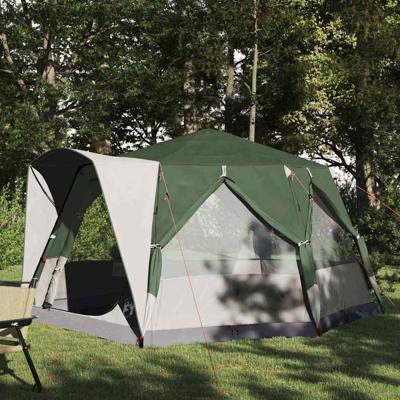 Huisje Tent met dak met opslag Groen en Wit 333 x 317 x 194 cm Huisje Tent met dak met opslag Groen en Wit 333 x 317 x 194 cm