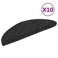 VidaXL Trapmatten zelfklevend 10 st 56x17x3 cm naaldvilt zwart - thumbnail