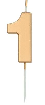 Cijferkaars &apos;1&apos; Goudkleurig 5cm