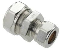 Bonfix knelkoppeling - Rechte verloopkoppeling - 28mm x 22mm - Vertint Messing - thumbnail