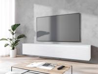 Tv-meubel DONATIEN 2 klapdeuren 180 cm wit met led - thumbnail