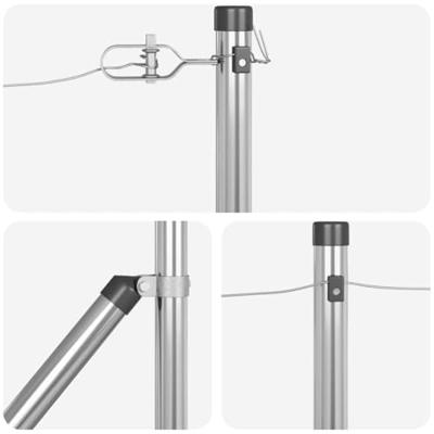 VidaXL Afrasteringspaal 7 pcs zilver staal