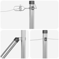 VidaXL Afrasteringspaal 7 pcs zilver staal - thumbnail