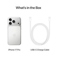 Apple iPhone 17 Pro 1 TB: 6,3‑inch display met ProMotion tot 120 Hz, A19 Pro-chip, baanbrekende batterijduur, Pro Fusion-camerasysteem, Center Stage-camera aan de voorkant; Zilver - thumbnail