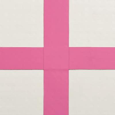 VidaXL Gymnastiekmat met pomp opblaasbaar 600x100x20 cm pvc roze - thumbnail
