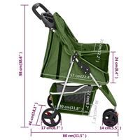 Hondenwagen inklapbaar 80x46x98 cm oxford stof groen - thumbnail