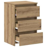 Nachtkastjes 2 st 40x35x62,5 cm bewerkt hout artisanaal eiken - thumbnail