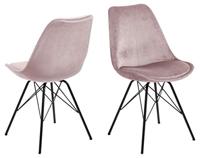 Bendt Eetkamerstoel 'Liva' Velvet, kleur Dusty Rose - thumbnail