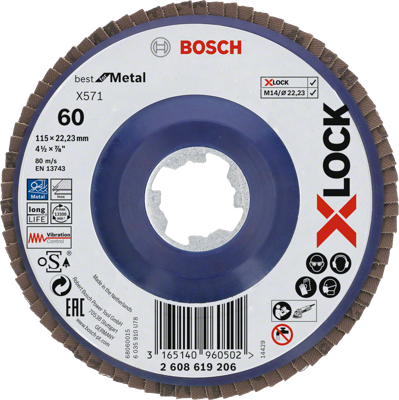 Bosch Accessories 2608619206 Lamellenschuurschijf Diameter 115 mm Korrelgrootte (num)=60 1 stuk(s) Bosch Accessories 2608619206 Lamellenschuurschijf Diameter 115 mm Korrelgrootte (num)=60 1 stuk(s)