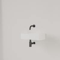 Fontein Gliss Design Nano 36x18x9 cm Zonder Kraangat Rechts Mat Wit - thumbnail