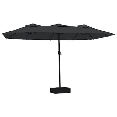 VidaXL Parasol dubbel dak met led 449x265 cm zwart