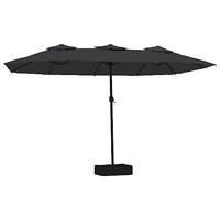 VidaXL Parasol dubbel dak met led 449x265 cm zwart - thumbnail