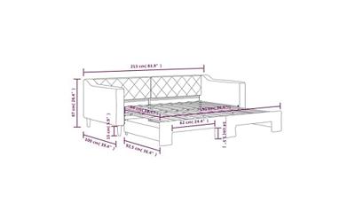 Slaapbank met onderschuifbed 90x190 cm stof donkergrijs