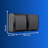 REV 0007861900 Stopcontact (opbouw) Met schakelaar IP44 Antraciet - thumbnail