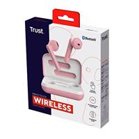 Trust Mobile Primo Touch Draadloze Bluetooth Oordopjes Wireless Earphones, 10 Uur Speeltijd in Totaal, Ingebouwde Microfoon, TWS, voor PC, Laptop, Smartphone, Tablet - Roze - thumbnail