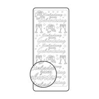 Vaessen Creative • sticker 10x23cm 10pcs goud "einladung geburtstag" - thumbnail
