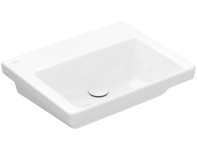 Wastafel Villeroy & Boch Subway 3.0 Met CeramicPlus Zonder Kraangat Zonder Overloop 55x44x16.5 cm Wit Alpin