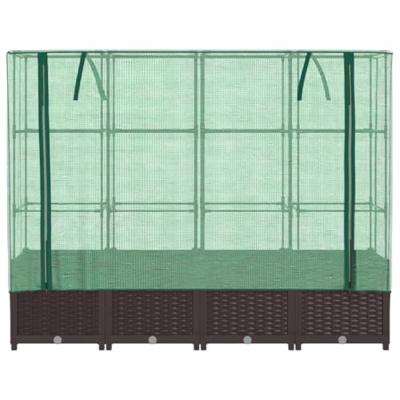 Plantenbak verhoogd met kashoes 160x40x138 cm rattanlook