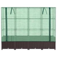 Plantenbak verhoogd met kashoes 160x40x138 cm rattanlook - thumbnail