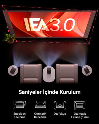 Nebula Mars 3 Air, Google TV-projector, officiële Netflix-licentie, 400 ANSI-lumen licht, 1080p, Dolby Digital Sound, 150″-beeld, ingebouwde accu, 2,5 uur speeltijd overal