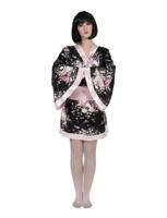 Japanse Kimono Zwart/Roze Dames Kiwi - thumbnail