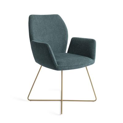 Jesper Home Eetkamerstoel 'Misaki' Cross Gold, kleur Merry Mermaid