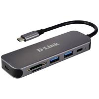 D-Link DUB-2325 5-in-1 USB-C hub met 2 USB 3.0-poorten (USB-C poort, SD/microSD-kaartlezer voor pc, MacBook Pro, MacBook Air, iPad Pro, Chromebook, Surface Pro enz.) - thumbnail