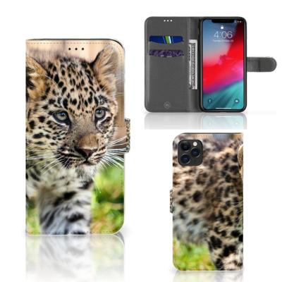 Apple iPhone 11 Pro Max | Telefoonhoesje | Met pasjeshouder | Baby Luipaard Apple iPhone 11 Pro Max | Telefoonhoesje | Met pasjeshouder | Baby Luipaard