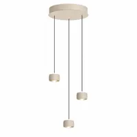 Freelight Hanglamp Cosmo 3 lichts Ø 35 cm comfortlift beige - thumbnail