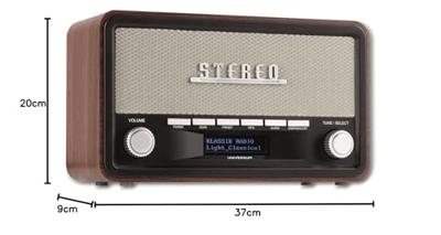UNIVERSUM DR 350-21 Radio DAB+, VHF (FM) AUX, Bluetooth Wekfunctie Bruin