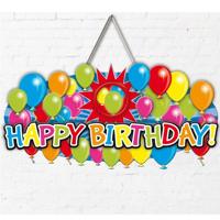 Deurbord 3d balloons Happy Birthday - thumbnail