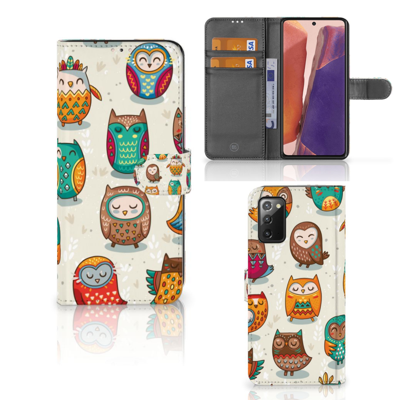 Samsung Galaxy Note 20 | Telefoonhoesje | Met pasjeshouder | Vrolijke Uilen