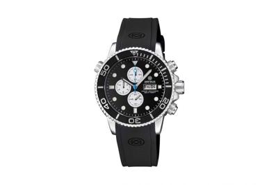 Deep Blue Master 1000 M1KCHRBLKSILSTRP | Chronograph quartz diver Black