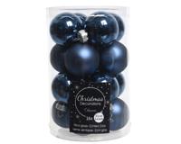 Kerstballen Glas Ø3,5cm Nachtblauw 16st - thumbnail