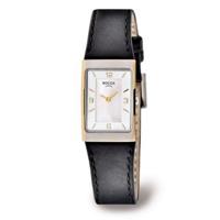 Boccia horlogeband 3186-03 Leder Zwart + zwart stiksel - thumbnail