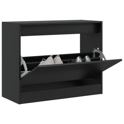 VidaXL Schoenenkast 80x34x63 cm bewerkt hout zwart