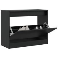 VidaXL Schoenenkast 80x34x63 cm bewerkt hout zwart - thumbnail