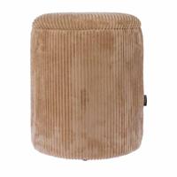 Opberg poef Luka rib beige 44cm - thumbnail