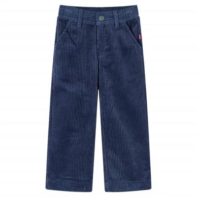 VidaXL Kinderbroek 116 ribfluweel marineblauw