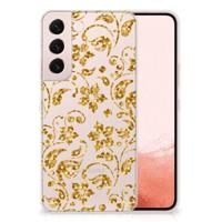 Samsung Galaxy S22 | TPU Case | Gouden Bloemen - thumbnail