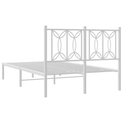 Bedframe met hoofdbord metaal wit 120x200 cm Bedframe met hoofdbord metaal wit 120x200 cm