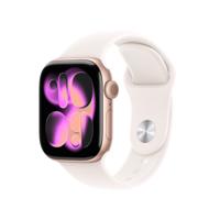 Apple Watch Series 11 GPS + Cellular - 42 mm - Roségouden aluminium kast - Lichtroze sportband - M/L - thumbnail